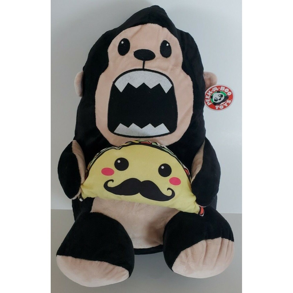 Peek A Boo Toys Snacks The Gorilla Eating Taco Plush Stuffed Animal Plushie 17"